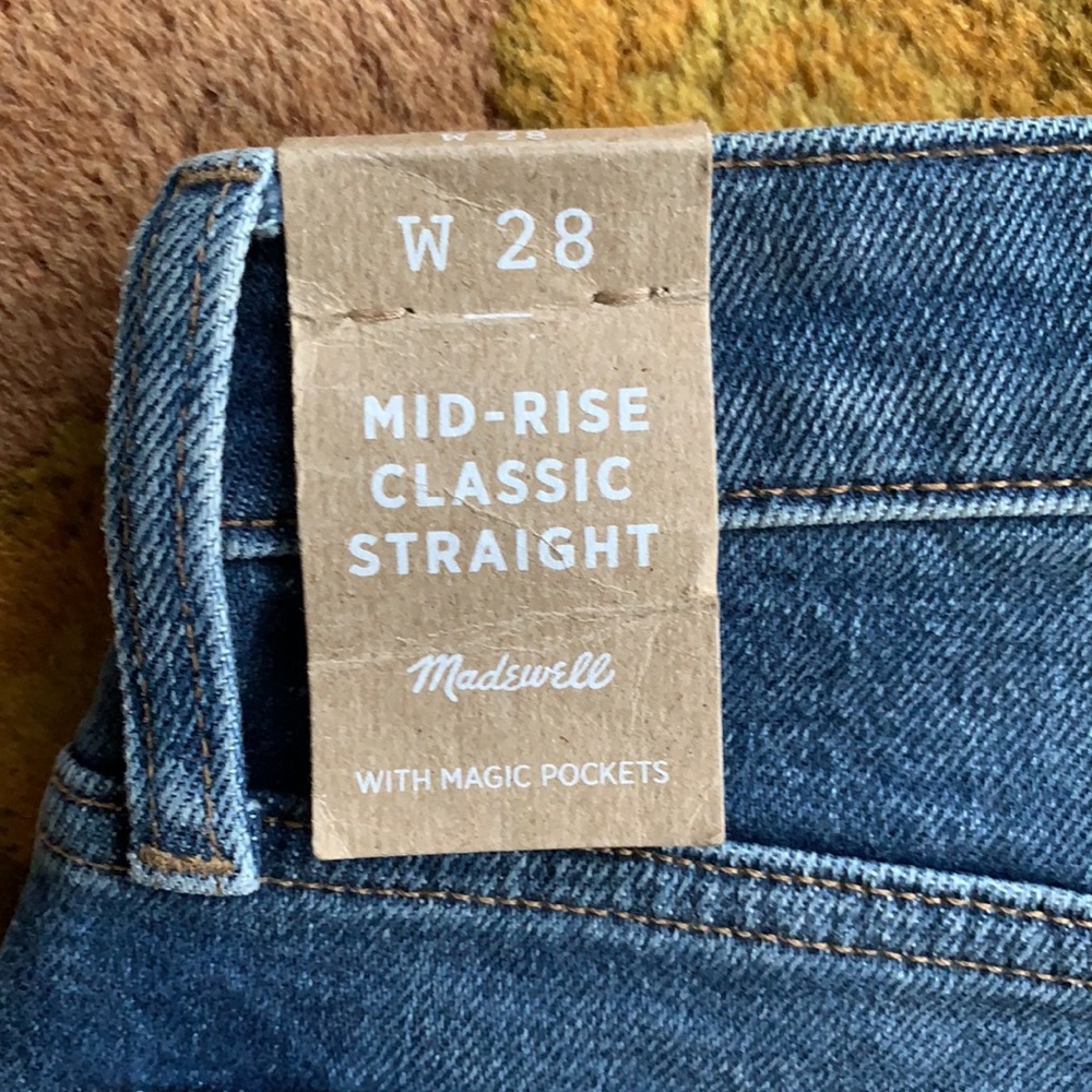 Madewell Denim Jeans Mid-Rise Classic Straight 28w - Picture 6 of 6